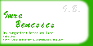 imre bencsics business card